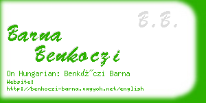 barna benkoczi business card